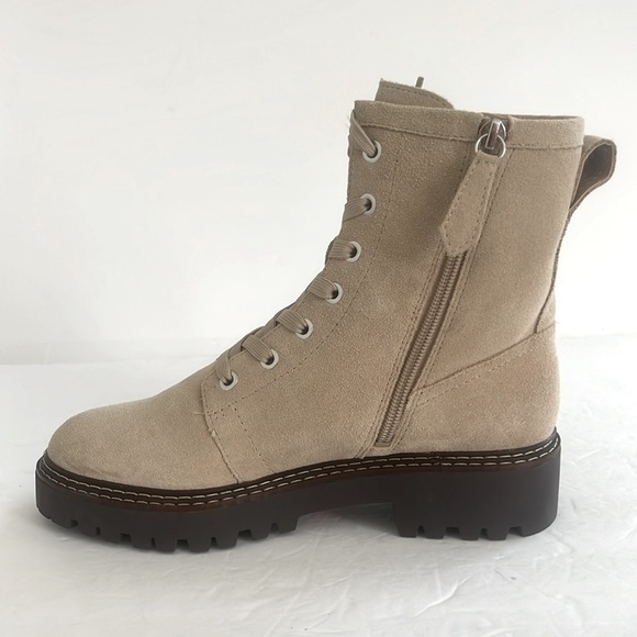 NORDSTROM Noomonie Weather Repellent Leather Suede Tan Lace-Up Boots Size 7 NEW - Picture 3 of 12